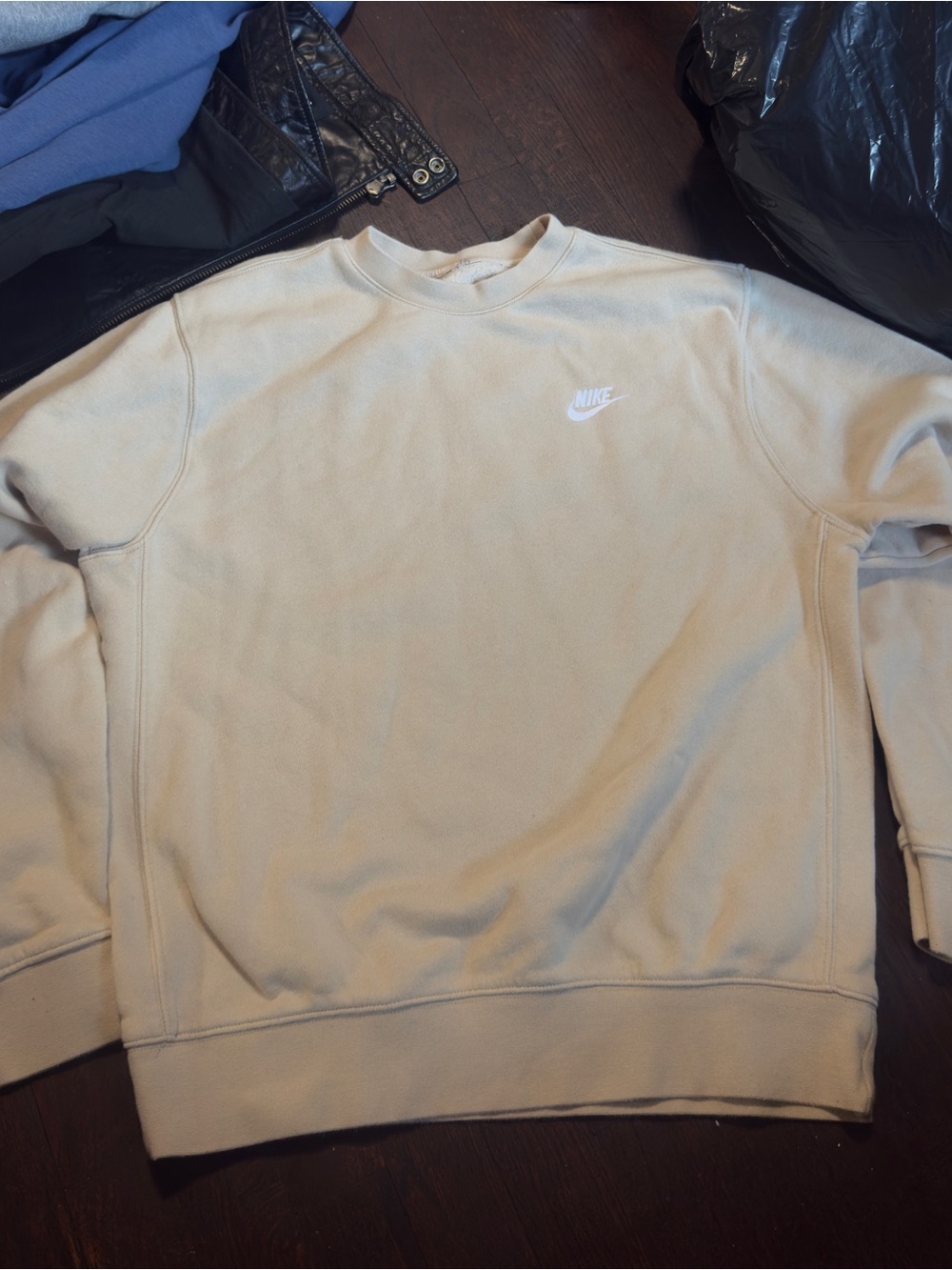 Nike Crewneck Sweatshirt in Tan with White Logo